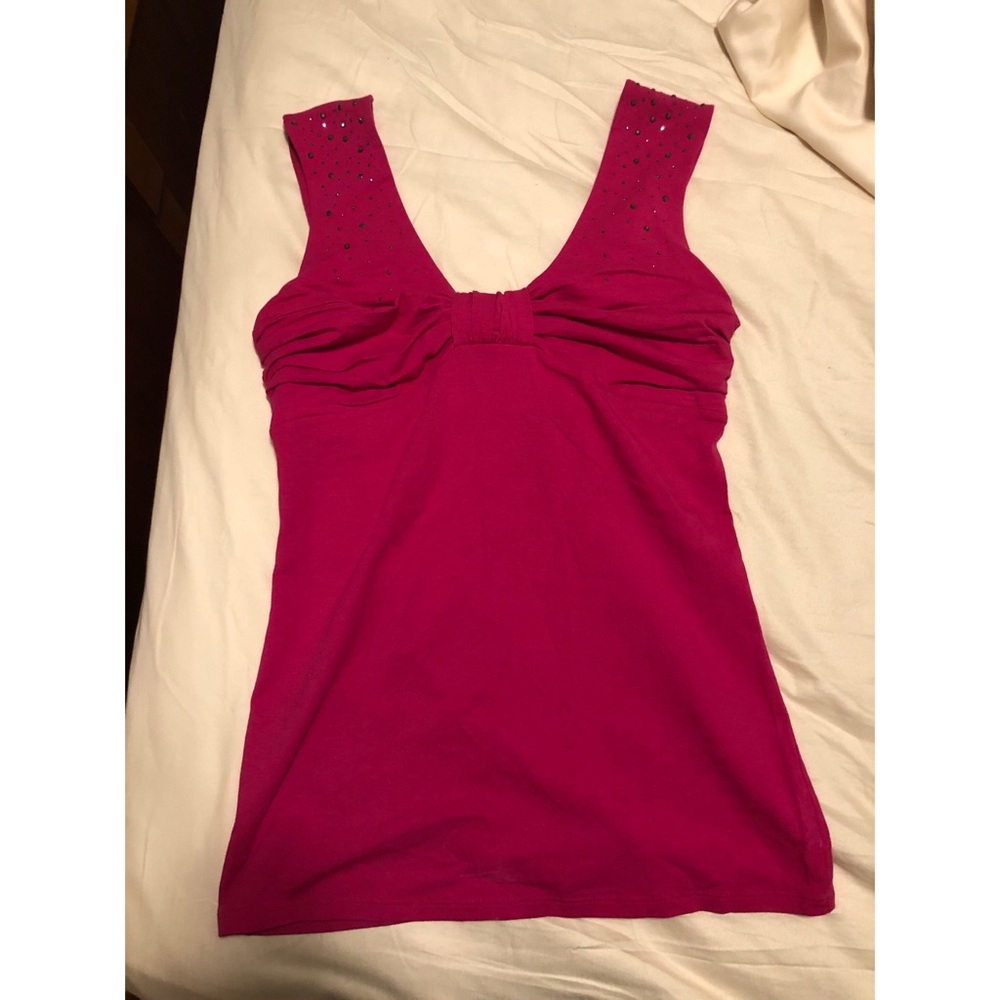 Pink rhinestone Tank Top